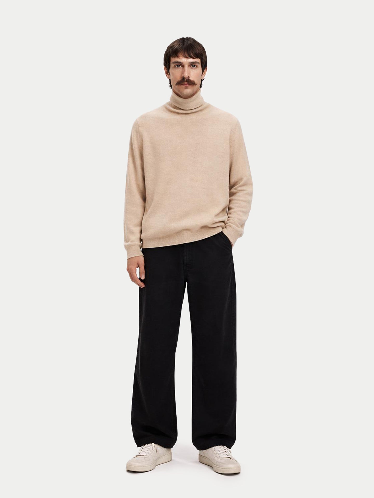 Pull col roulé en cachemire Essential pour hommes Couleur Organique