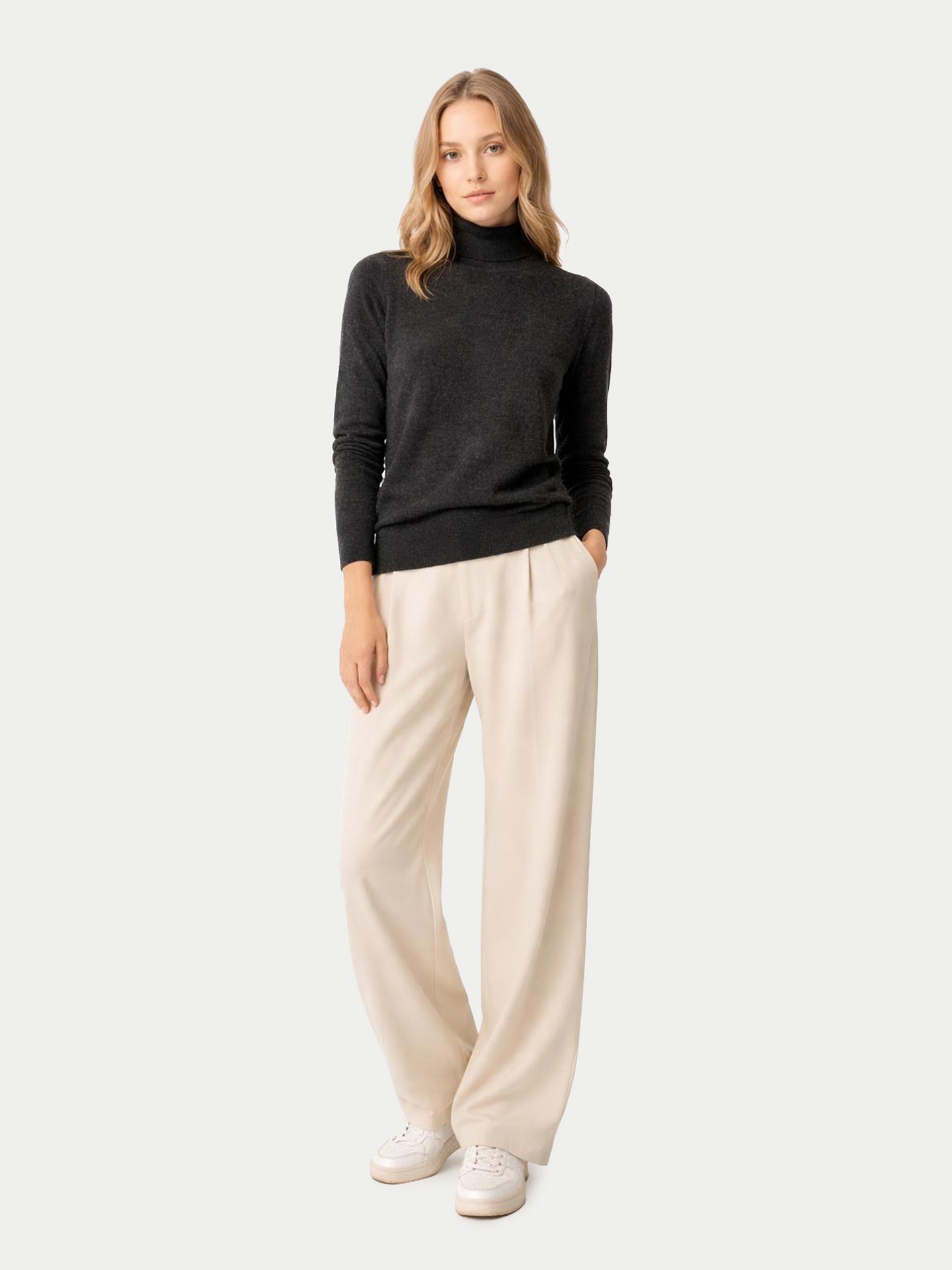 Pull col haut en cachemire Essential pour femmes