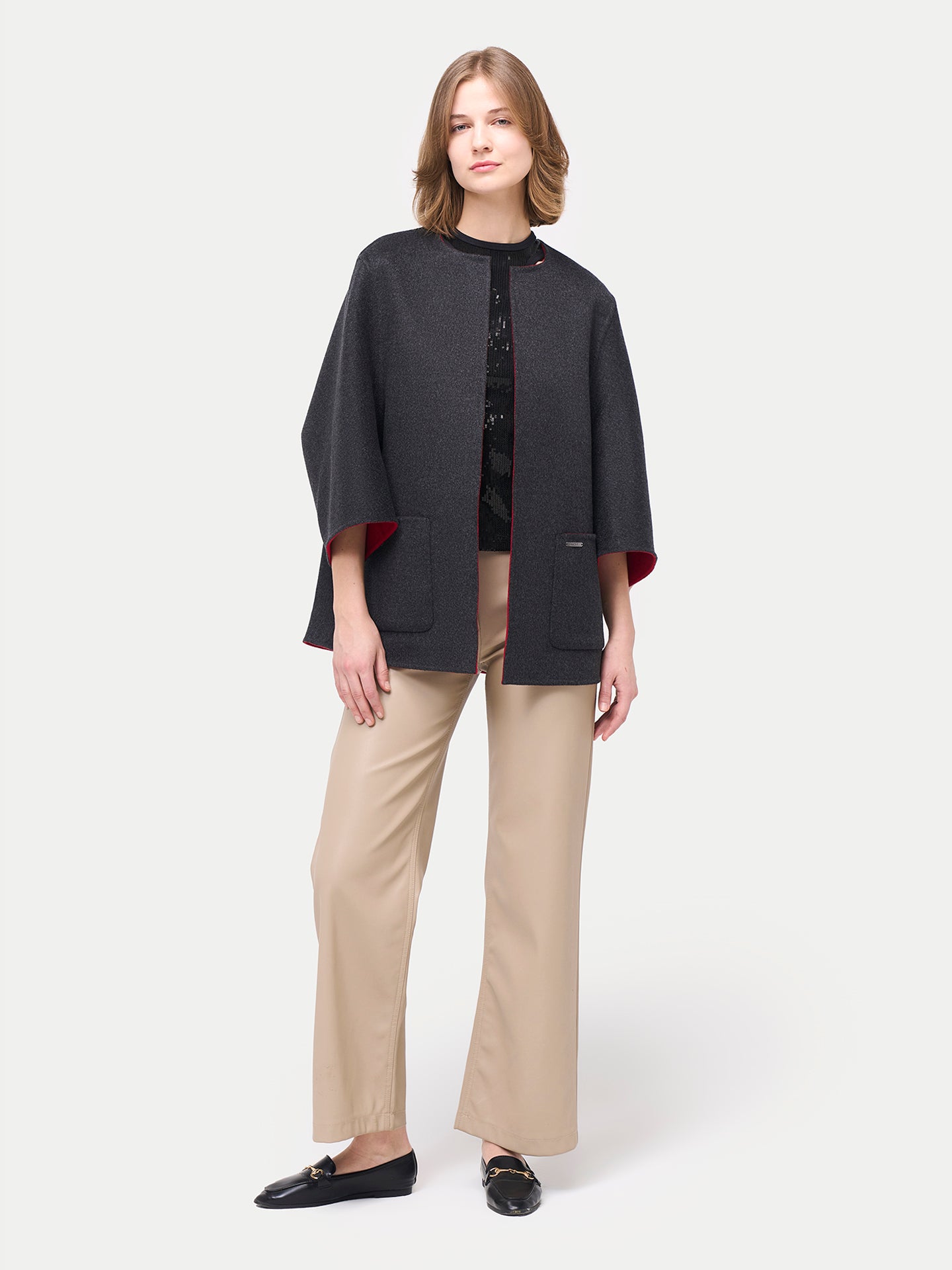 Veste Poncho en cachemire avec poches | GOBI Cashmere