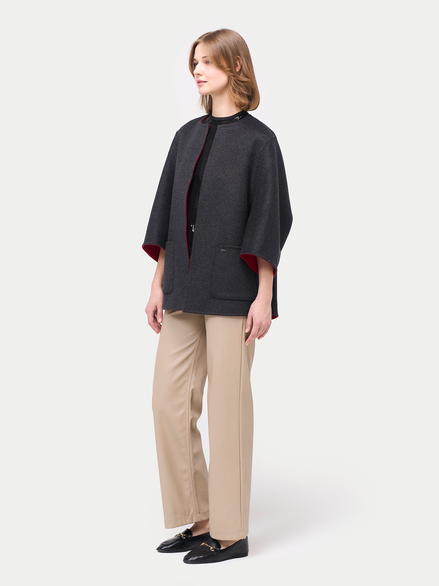Veste Poncho en cachemire avec poches | GOBI Cashmere