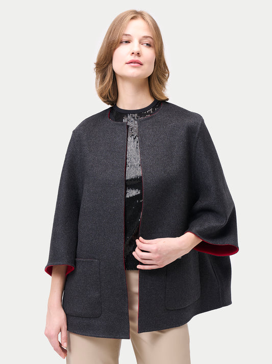 Veste Poncho en cachemire avec poches | GOBI Cashmere