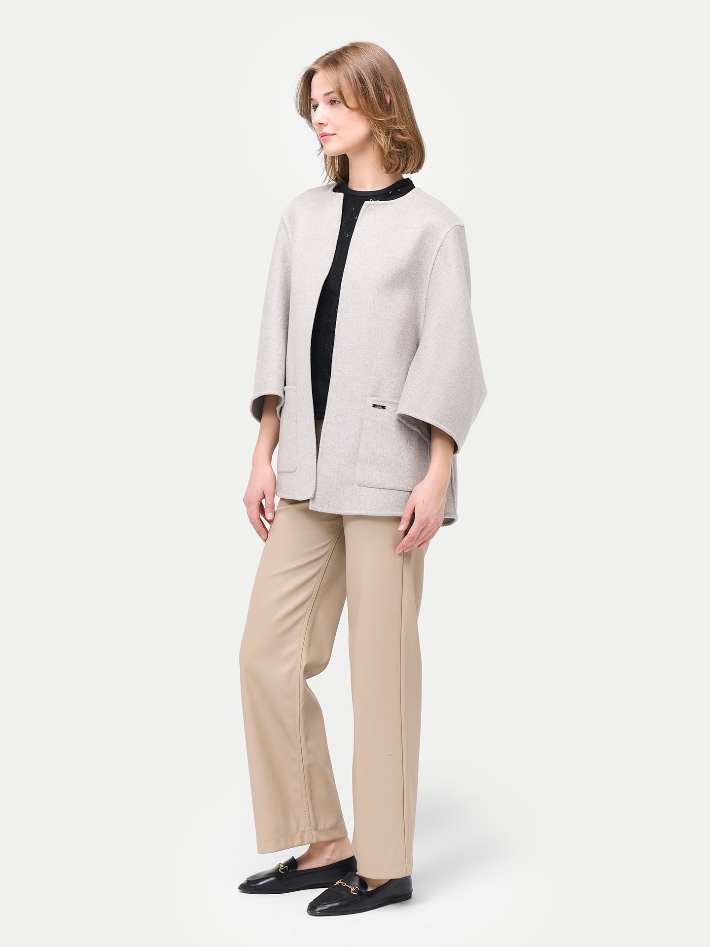 Veste Poncho en cachemire avec poches | GOBI Cashmere