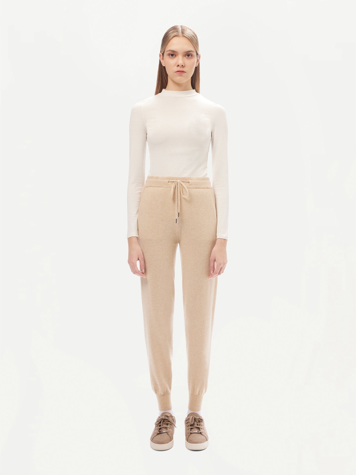 Jogging femme en Cachemire pour femmes Taupe - Gobi Cashmere