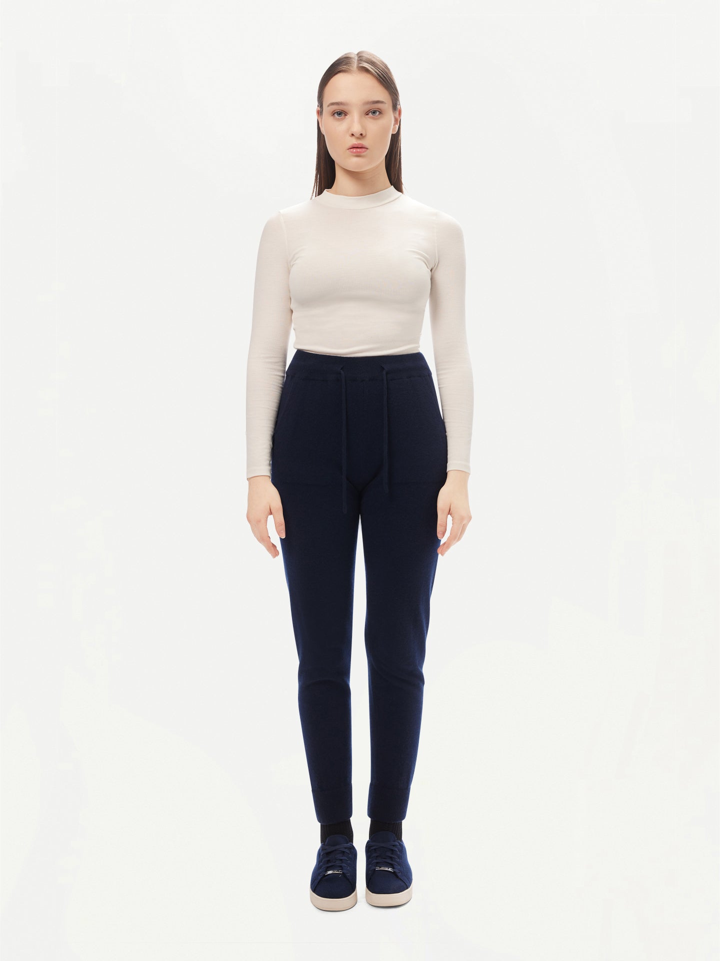 Jogging femme en Cachemire pour femmes Marin - Gobi Cashmere