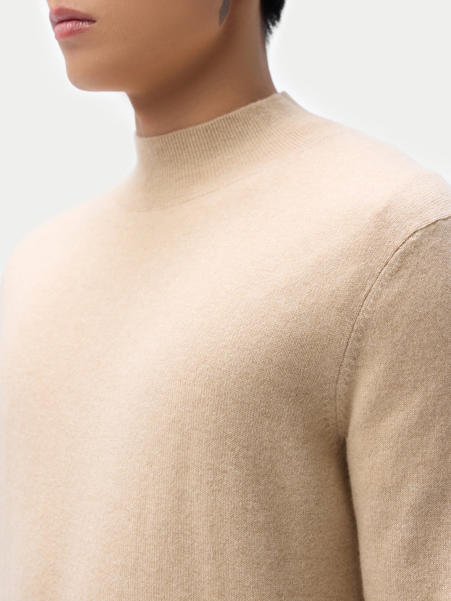 Pull col haut en cachemire Essential pour hommes Couleur Organique