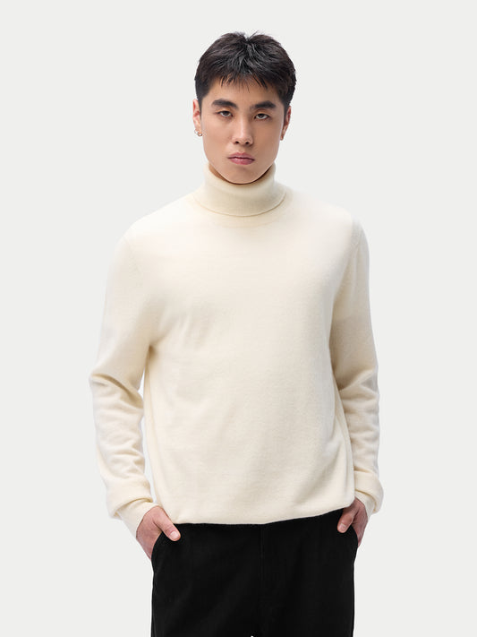 Pull col roulé en cachemire Essential pour hommes Couleur Organique