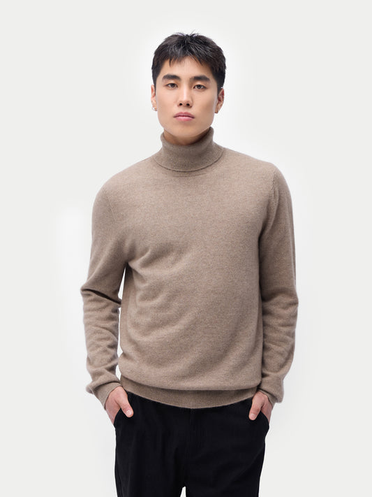 Pull col roulé en cachemire Essential pour hommes Couleur Organique