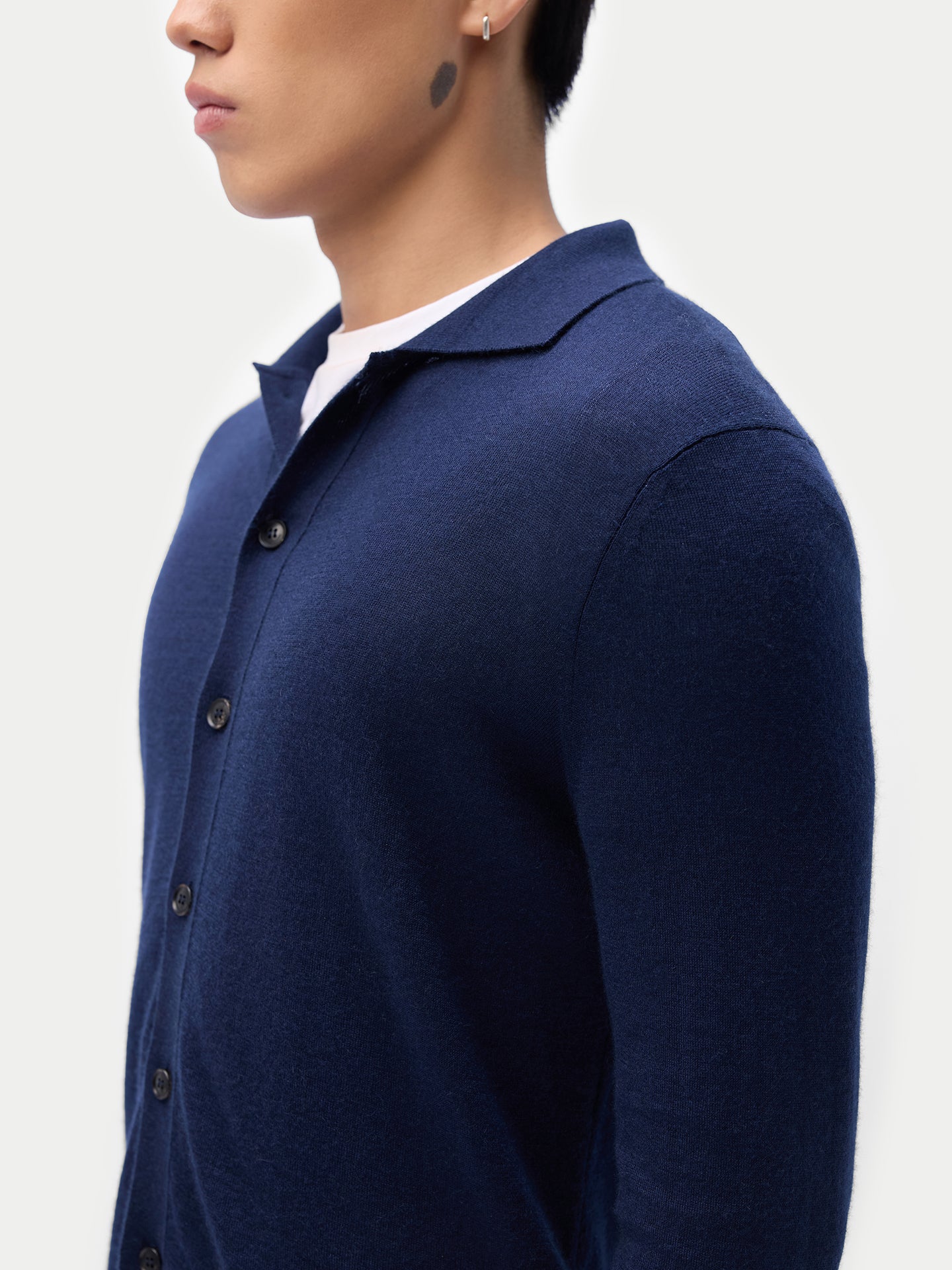 Cardigan à col roulé en cachemire et soie