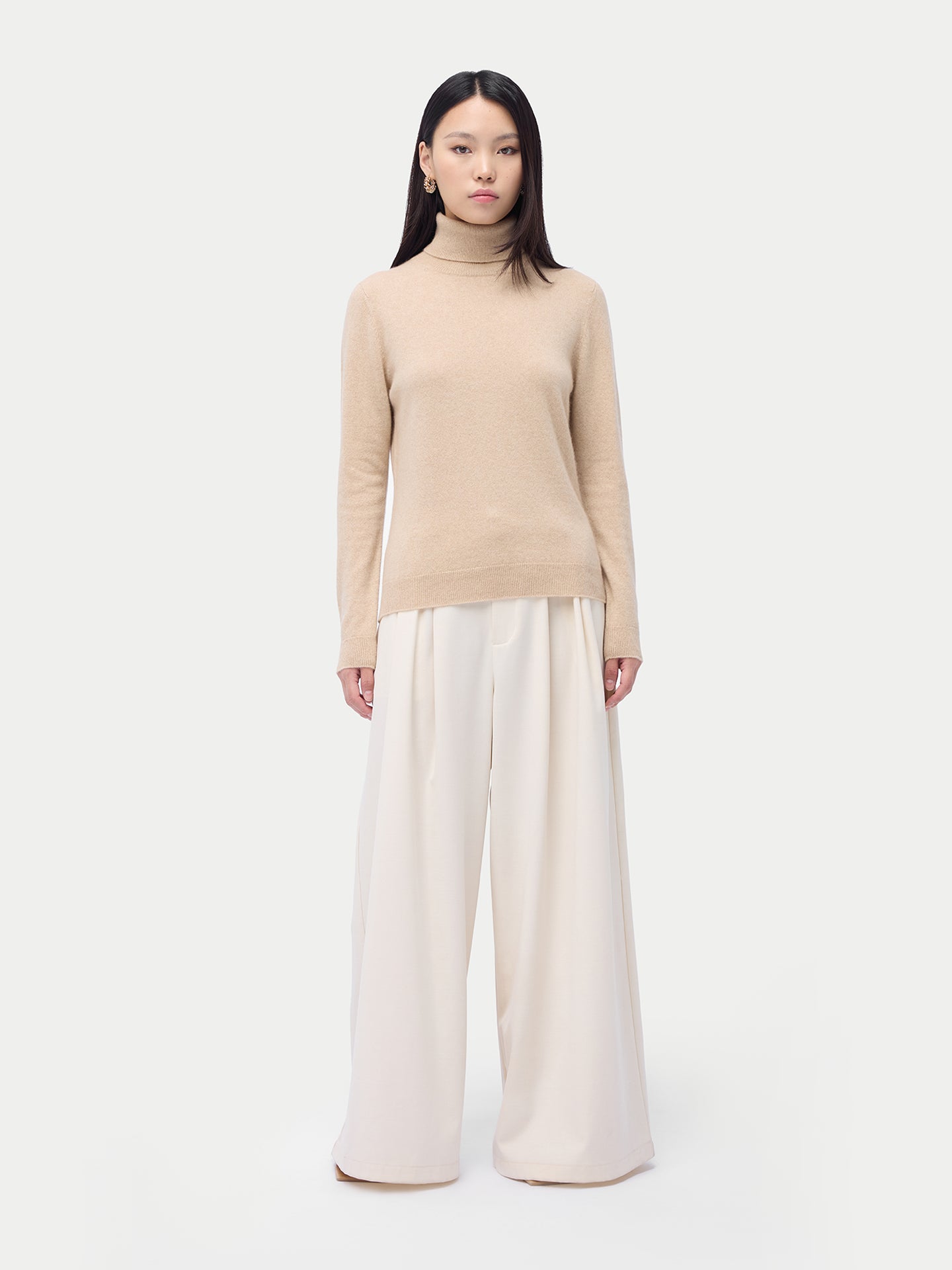 Pull col roulé en cachemire Essential pour femmes Couleur Organique