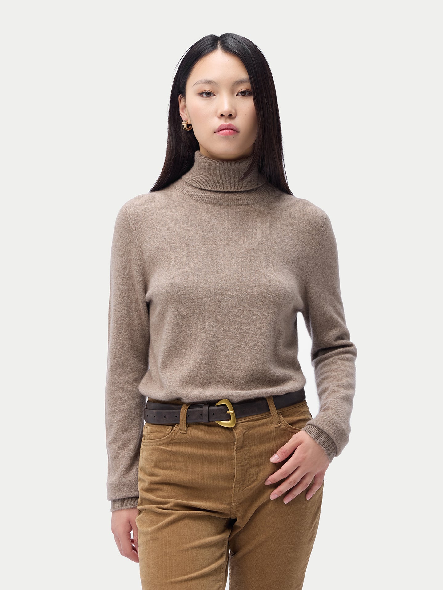 Pull col roulé en cachemire Essential pour femmes Couleur Organique