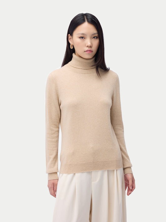 Pull col roulé en cachemire Essential pour femmes Couleur Organique