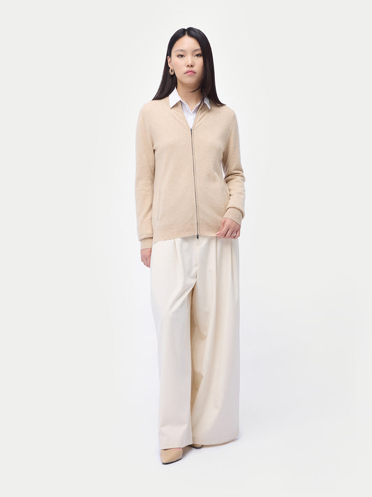 Cardigan zippé en cachemire Essential pour femmes