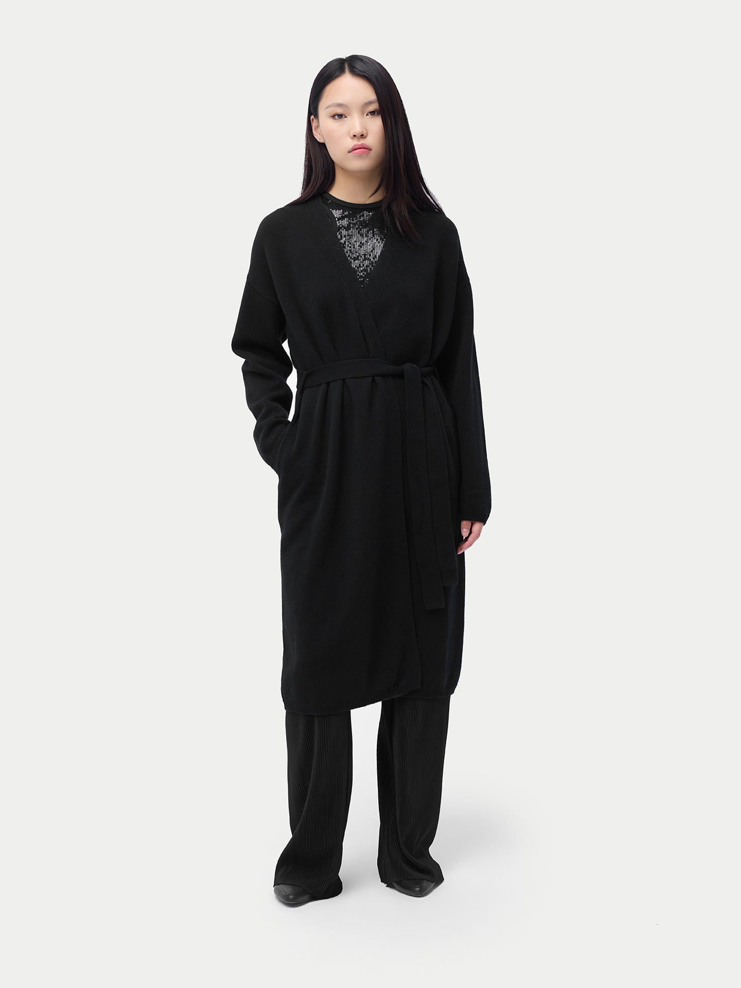 Robe longue de maternité en cachemire