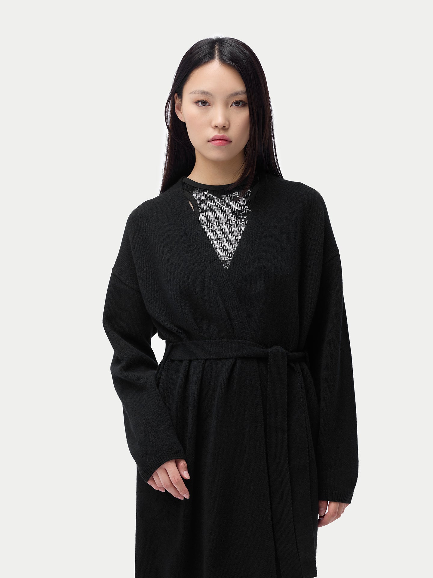 Robe longue de maternité en cachemire