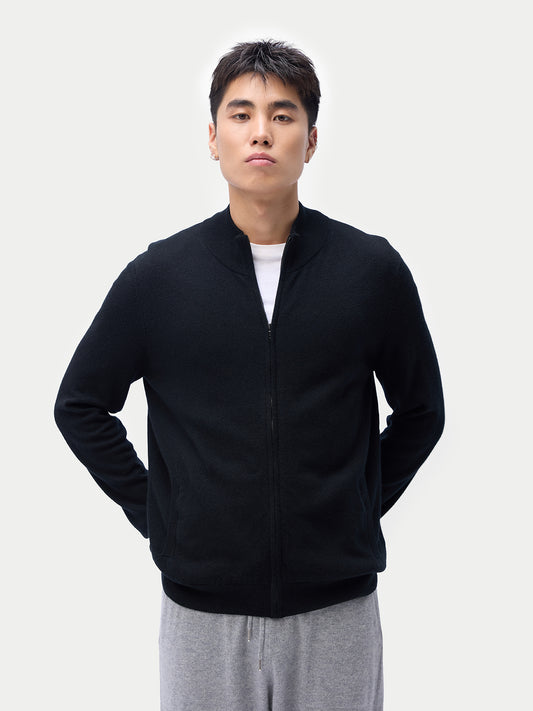Cardigan zippé en cachemire Essential pour hommes