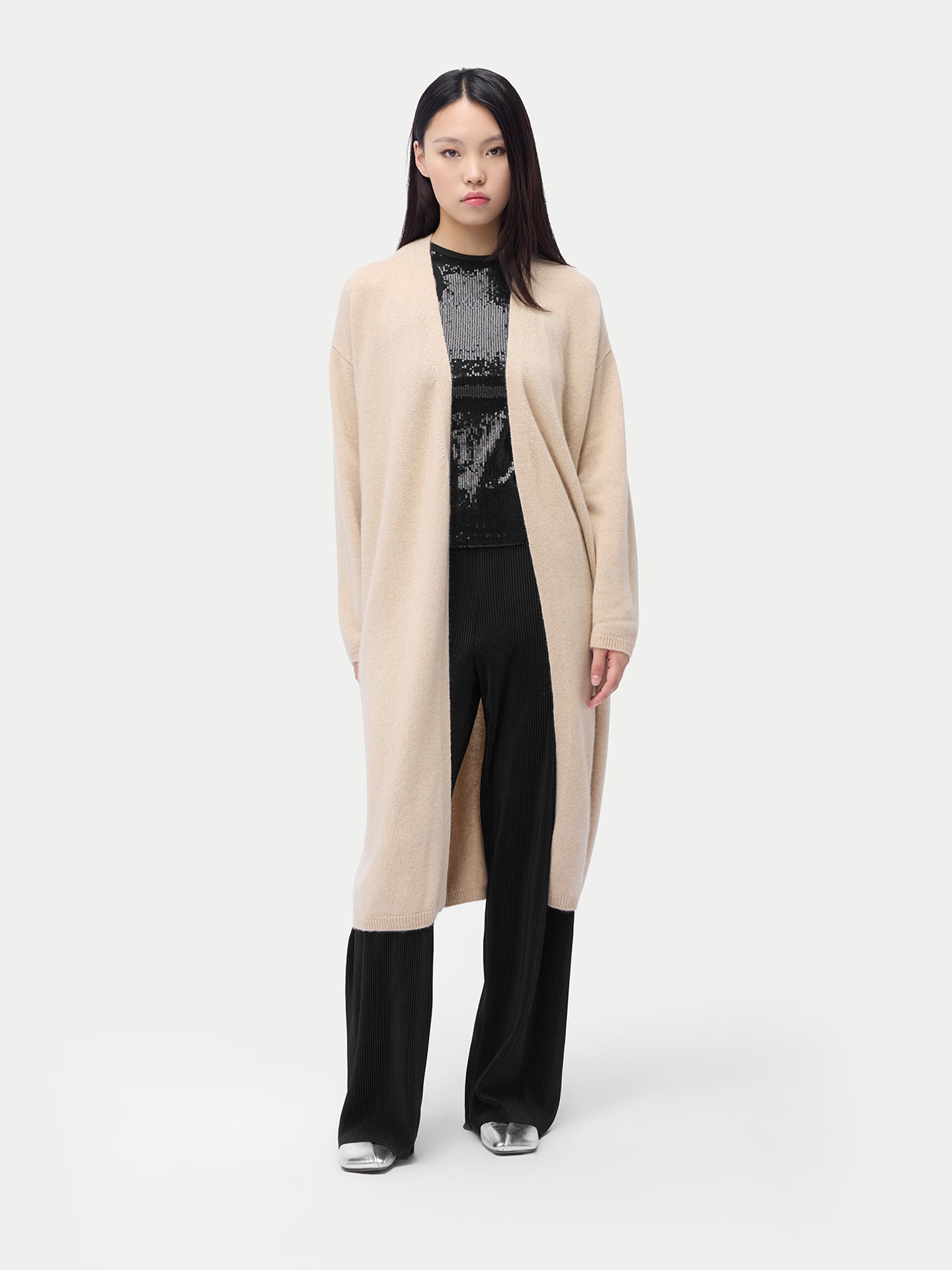 Robe longue de maternité en cachemire