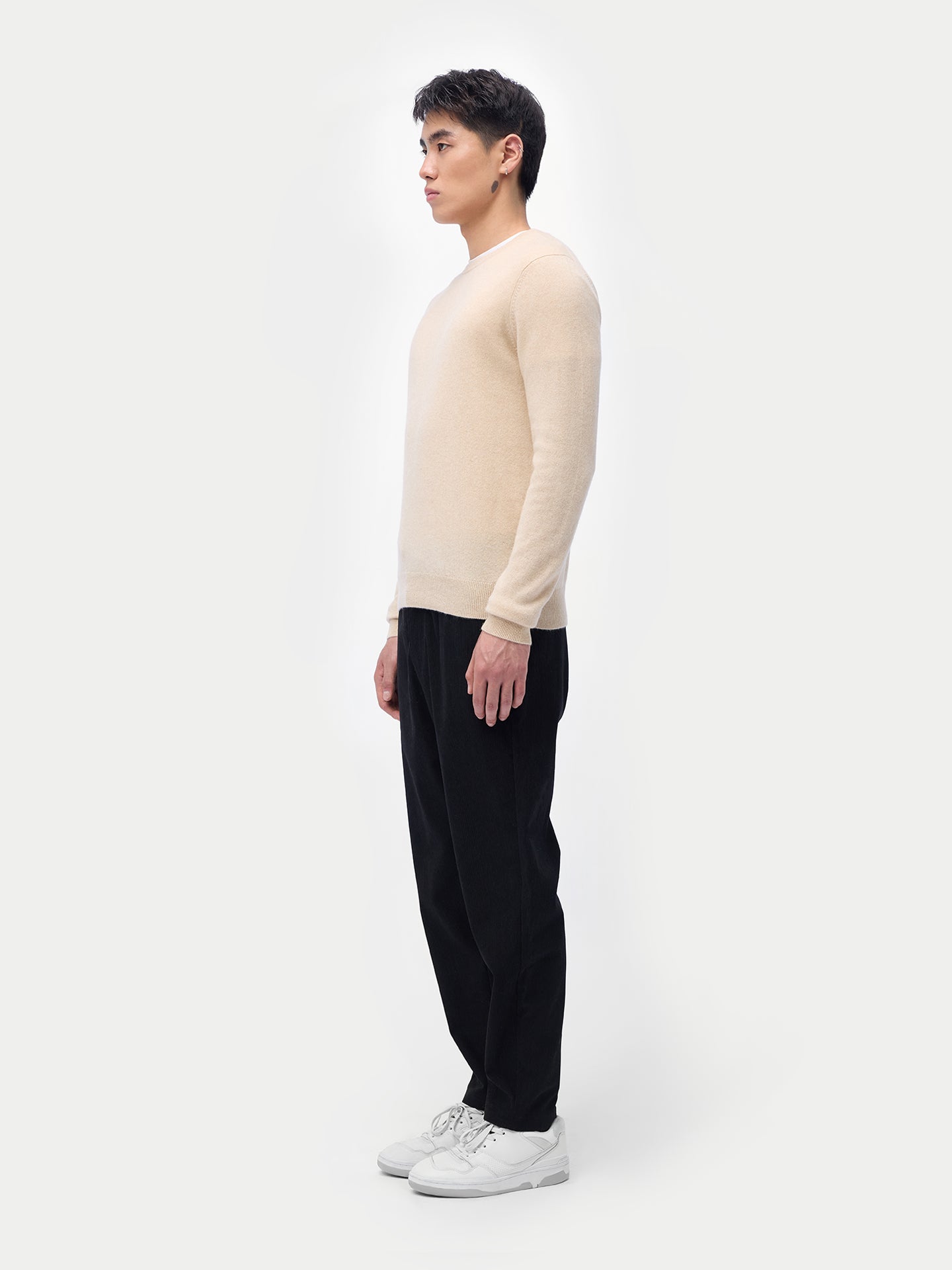 Pull col rond en cachemire Essential pour hommes