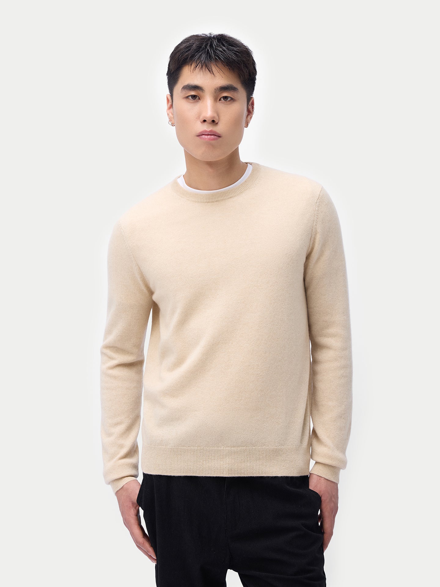 Pull col rond en cachemire Essential pour hommes