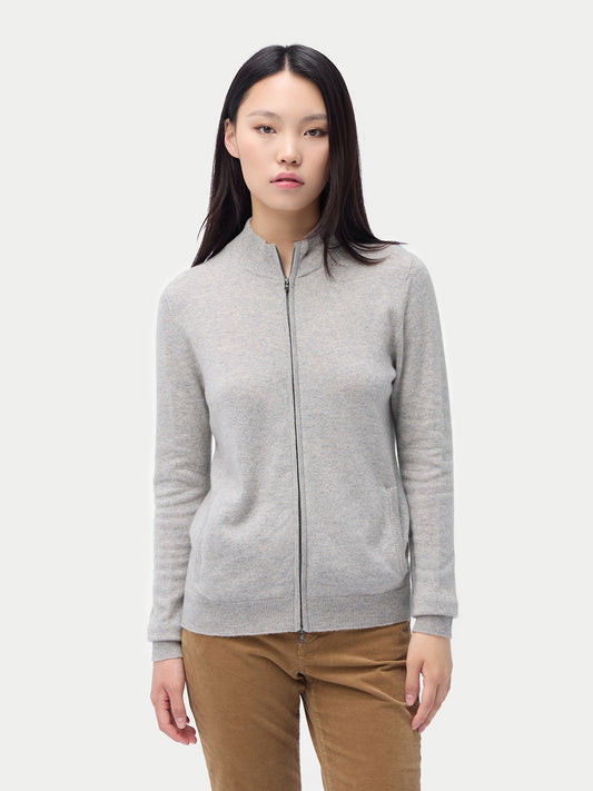 Cardigan zippé en cachemire Essential pour femmes