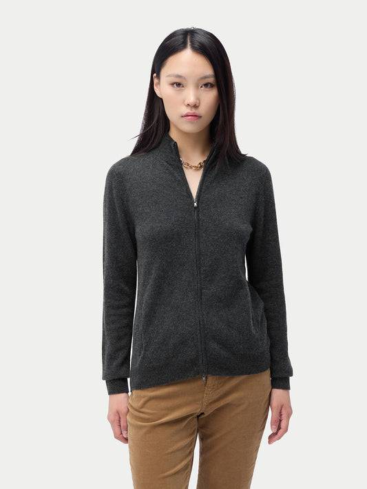Cardigan zippé en cachemire Essential pour femmes