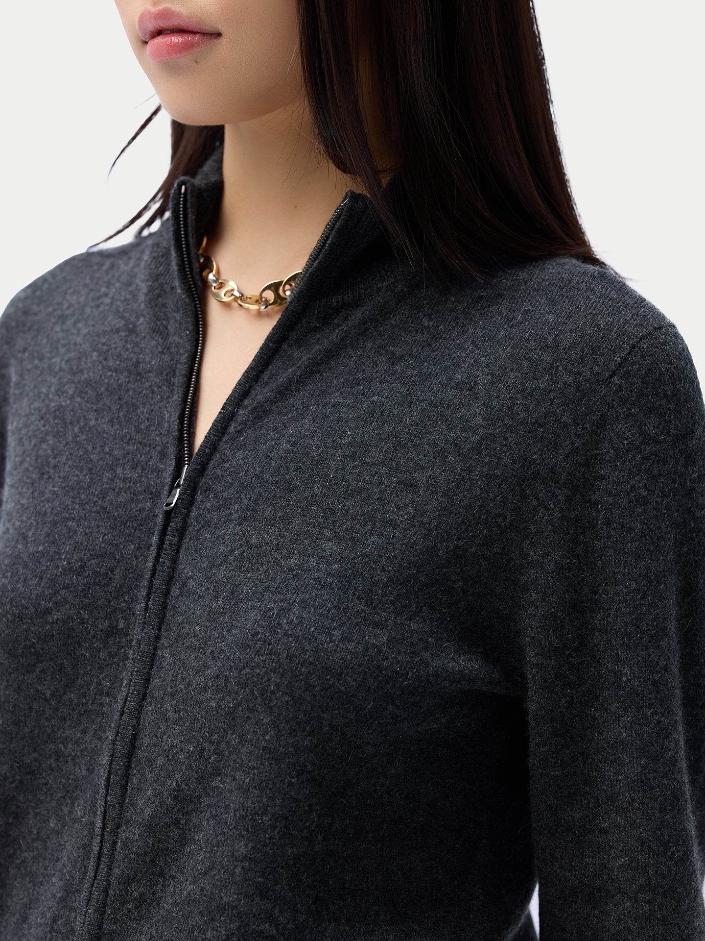 Cardigan zippé en cachemire Essential pour femmes