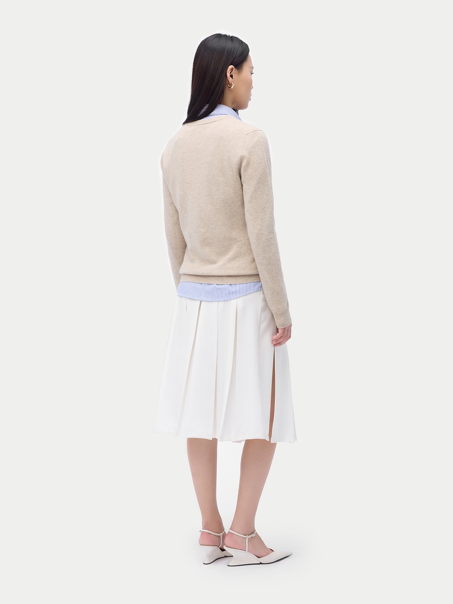 Pull col en V en cachemire Essential pour femmes Couleur Organique