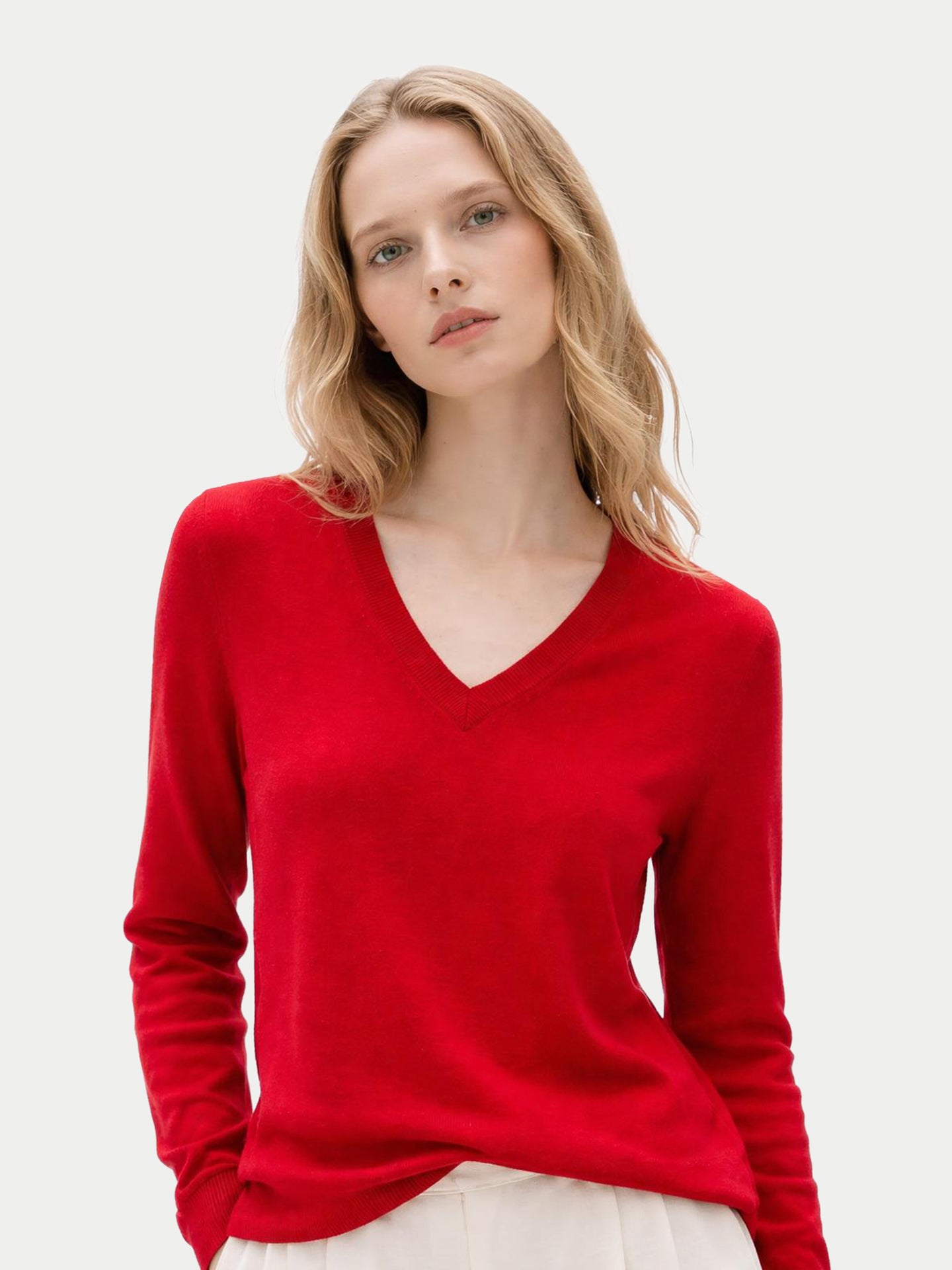 Pull col en V en cachemire Timeless pour femmes
