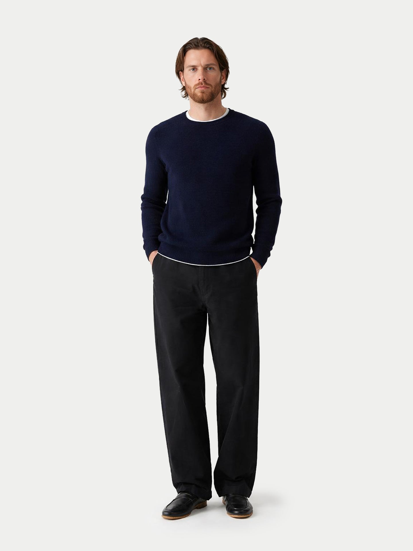 Pull en Cachemire Homme avec Tricot à Côtes