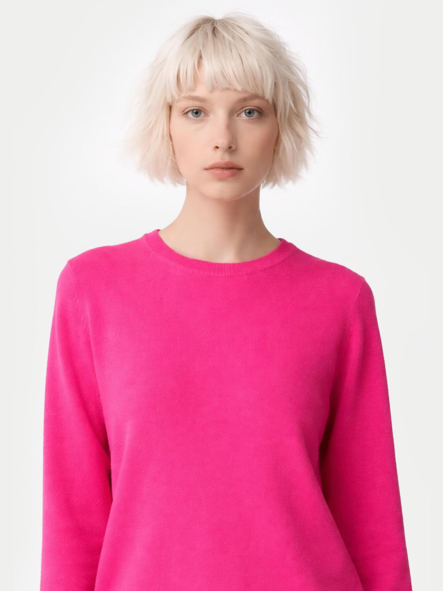 Pull col rond en cachemire Essential pour femmes Magenta - Gobi Cashmere