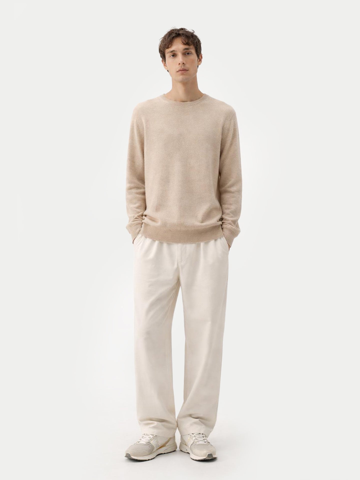 Pull col rond en cachemire Essential pour hommes Couleur Organique