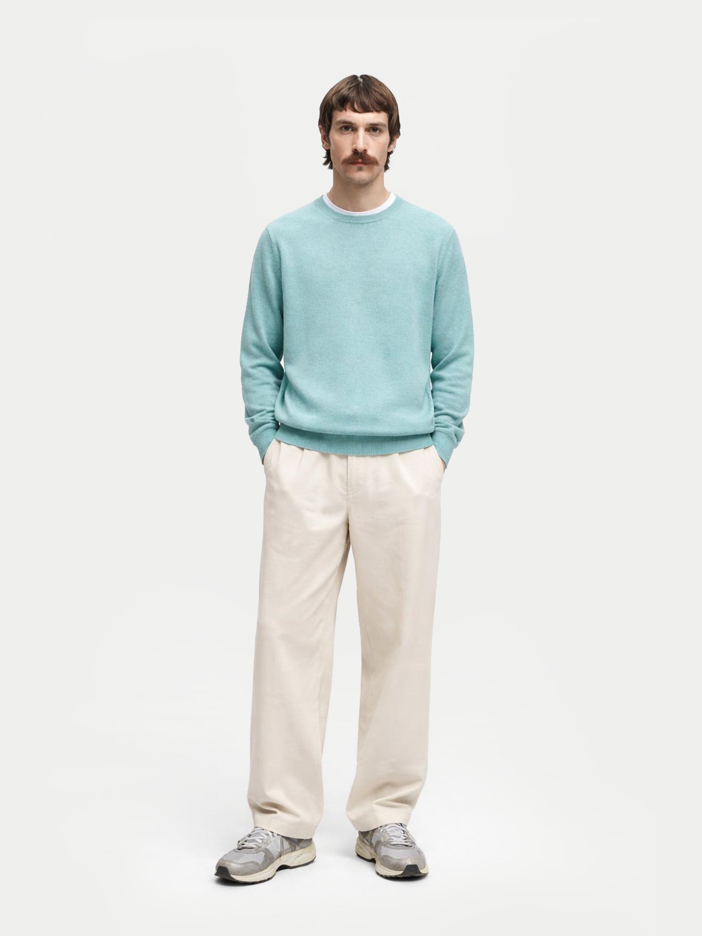 Pull col rond en cachemire Essential pour hommes
