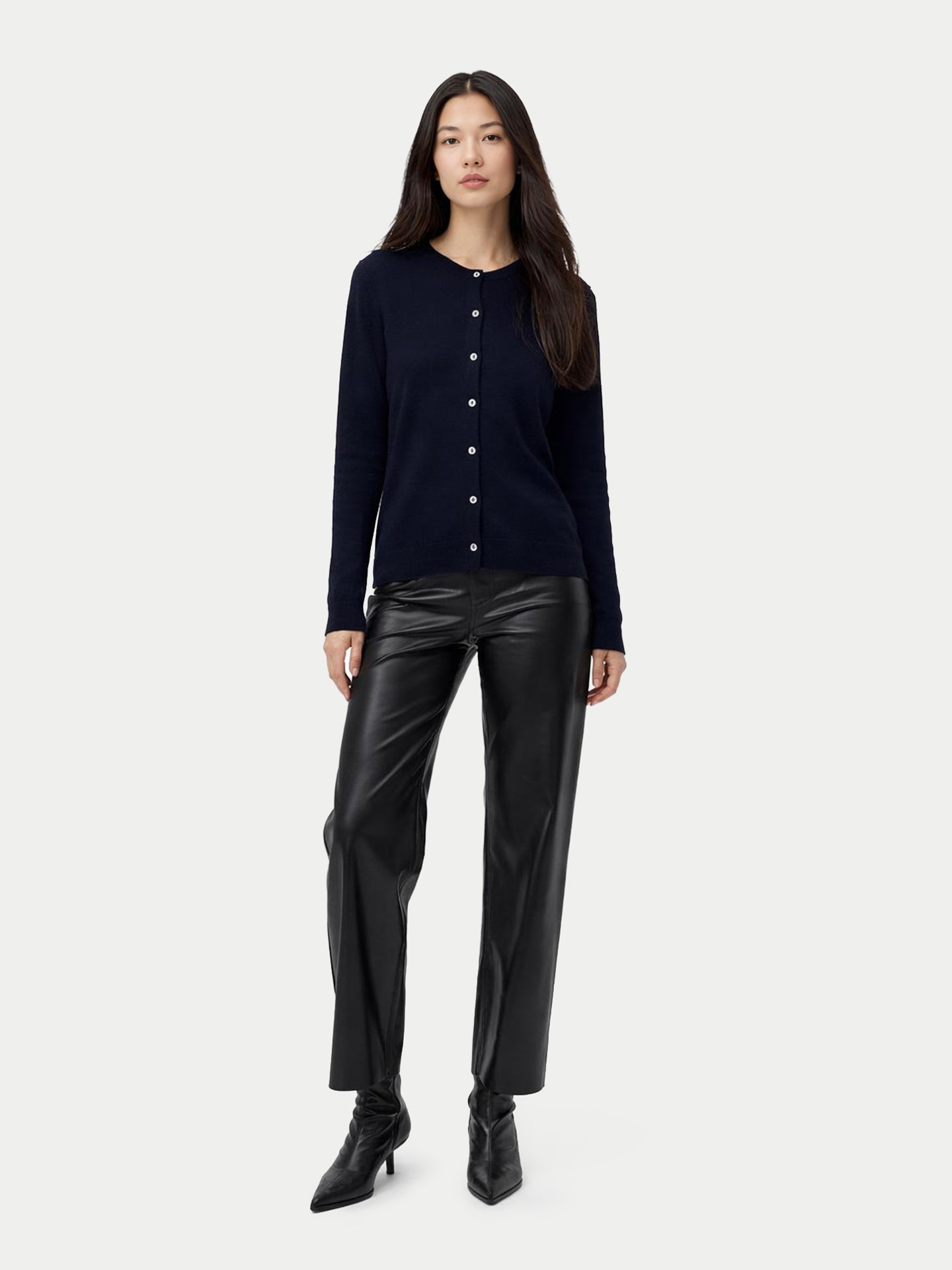 Cardigan col rond en cachemire Essential pour femmes