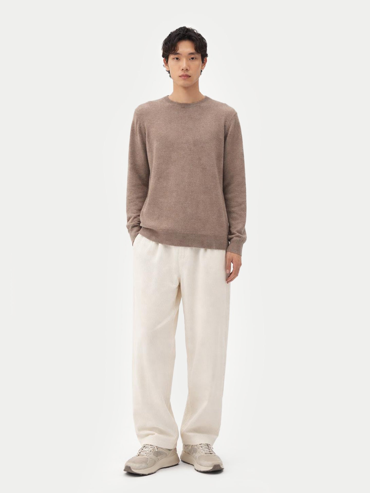 Pull col rond en cachemire Essential pour hommes Couleur Organique