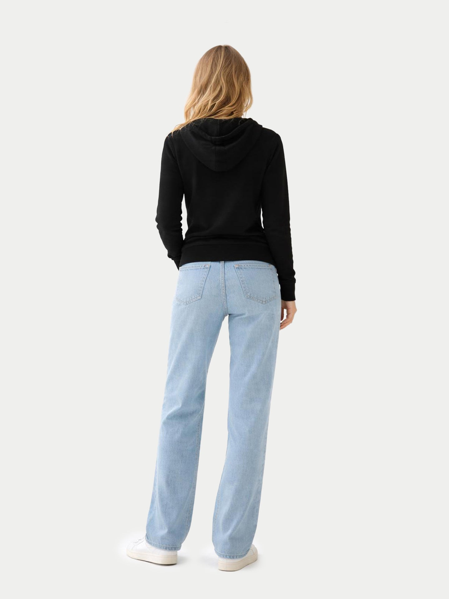 Sweat à capuche zippé femme avec poche Smiley