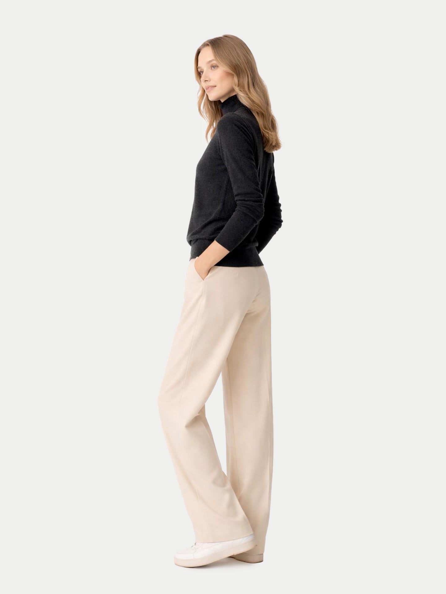 Pull col haut en cachemire Essential pour femmes