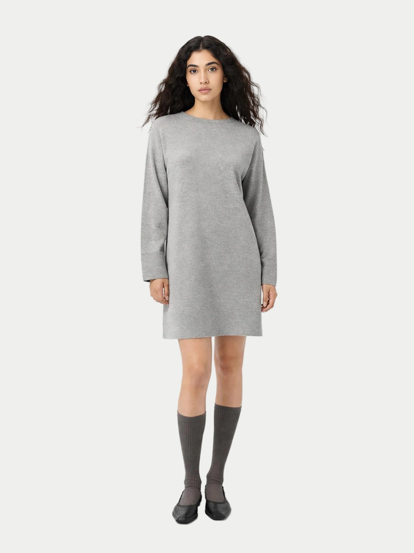 Robe en Cachemire Sans Coutures à Col Rond