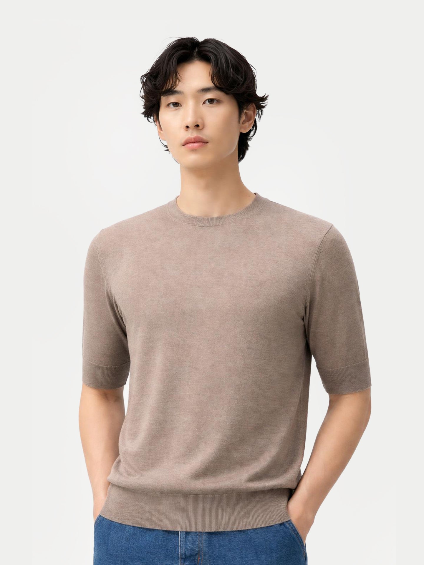 T-shirt en soie et cachemire