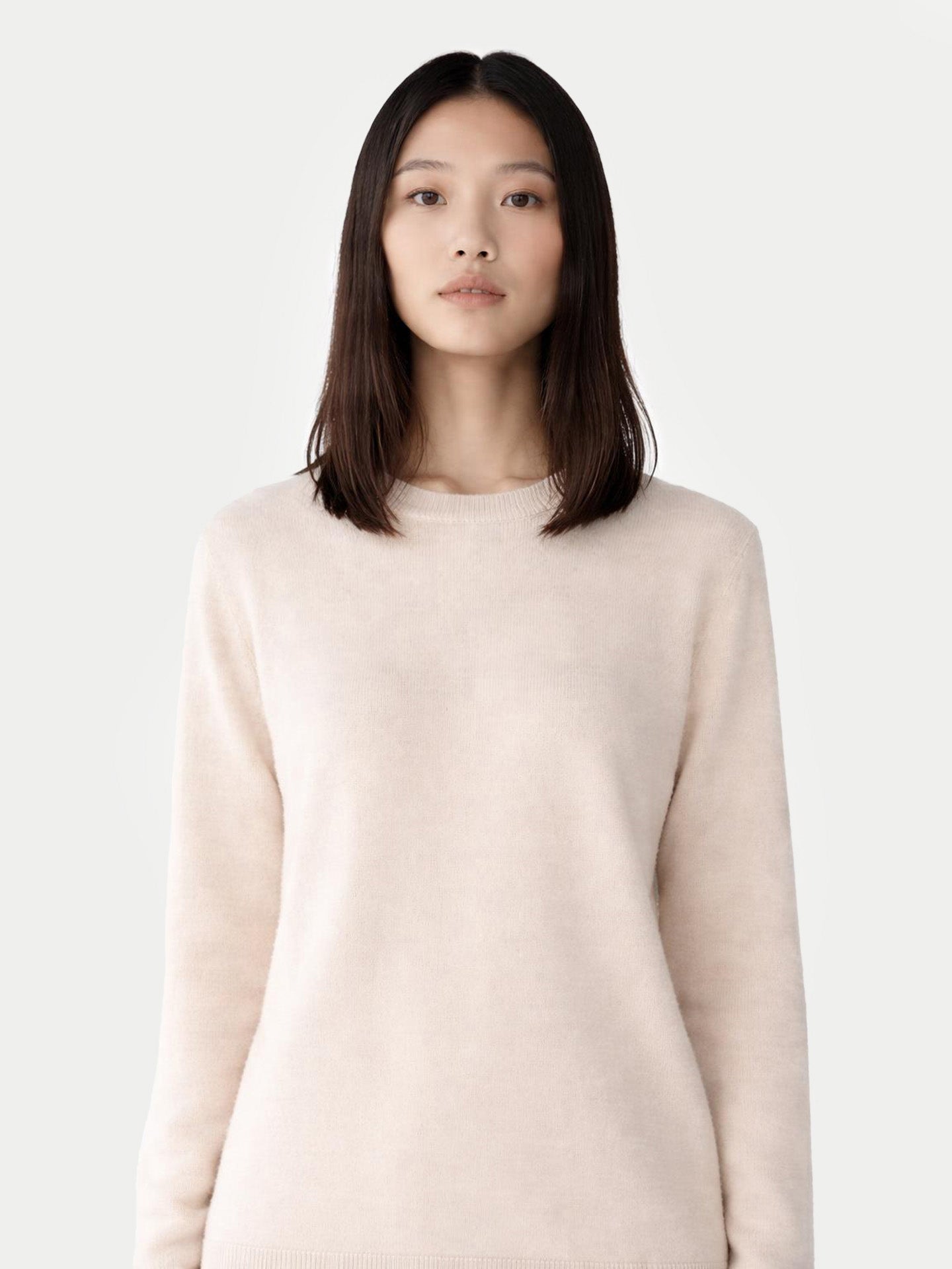 Pull col rond en cachemire Essential pour femmes Blanc Ivoire - Gobi Cashmere