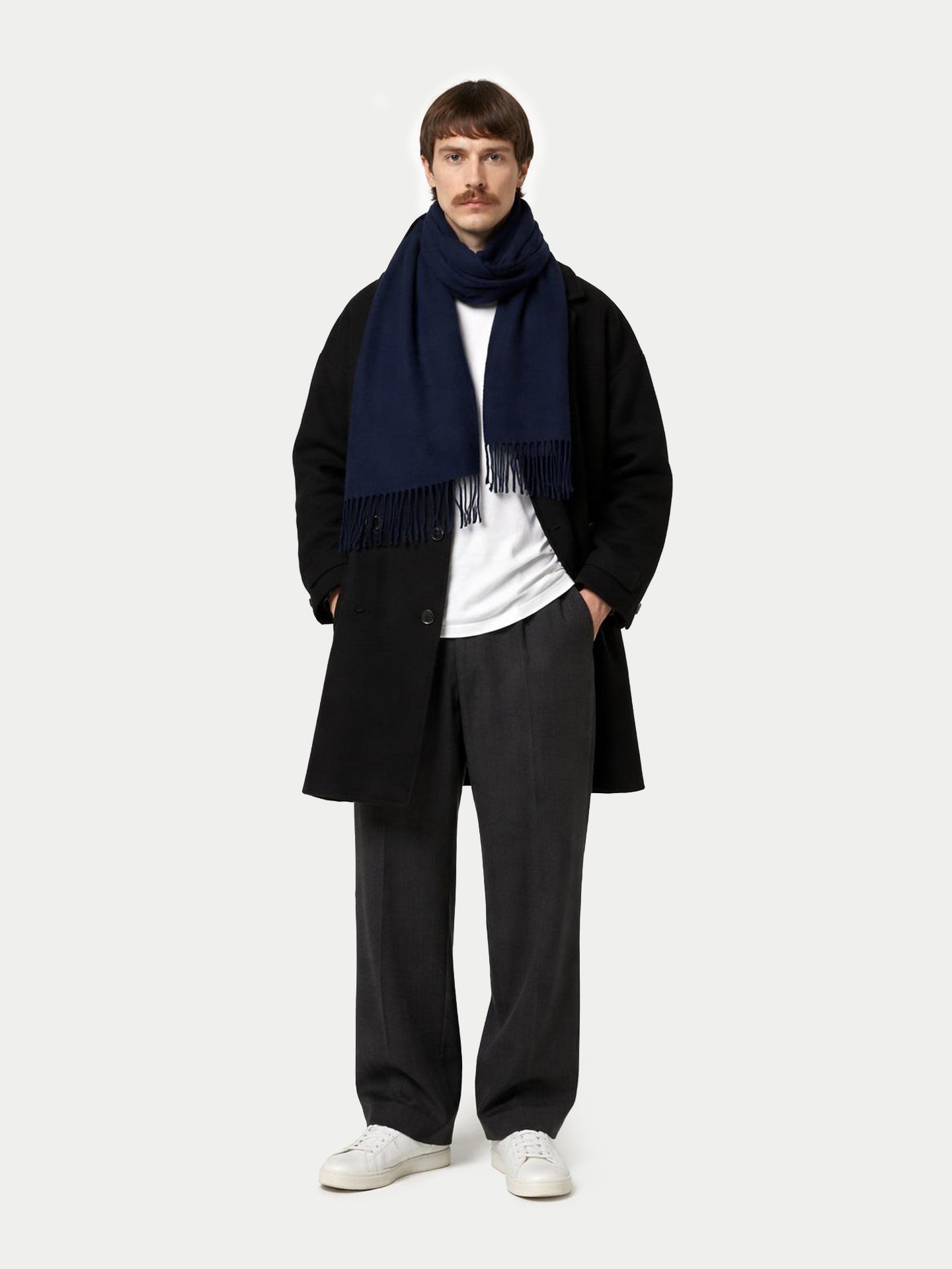 Écharpe avec franges en cachemire pour unisex