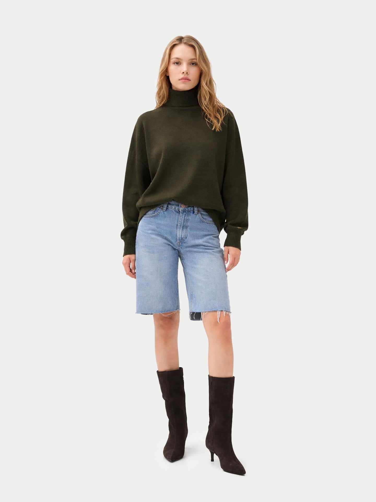 Pull en cachemire pour femme à col montant