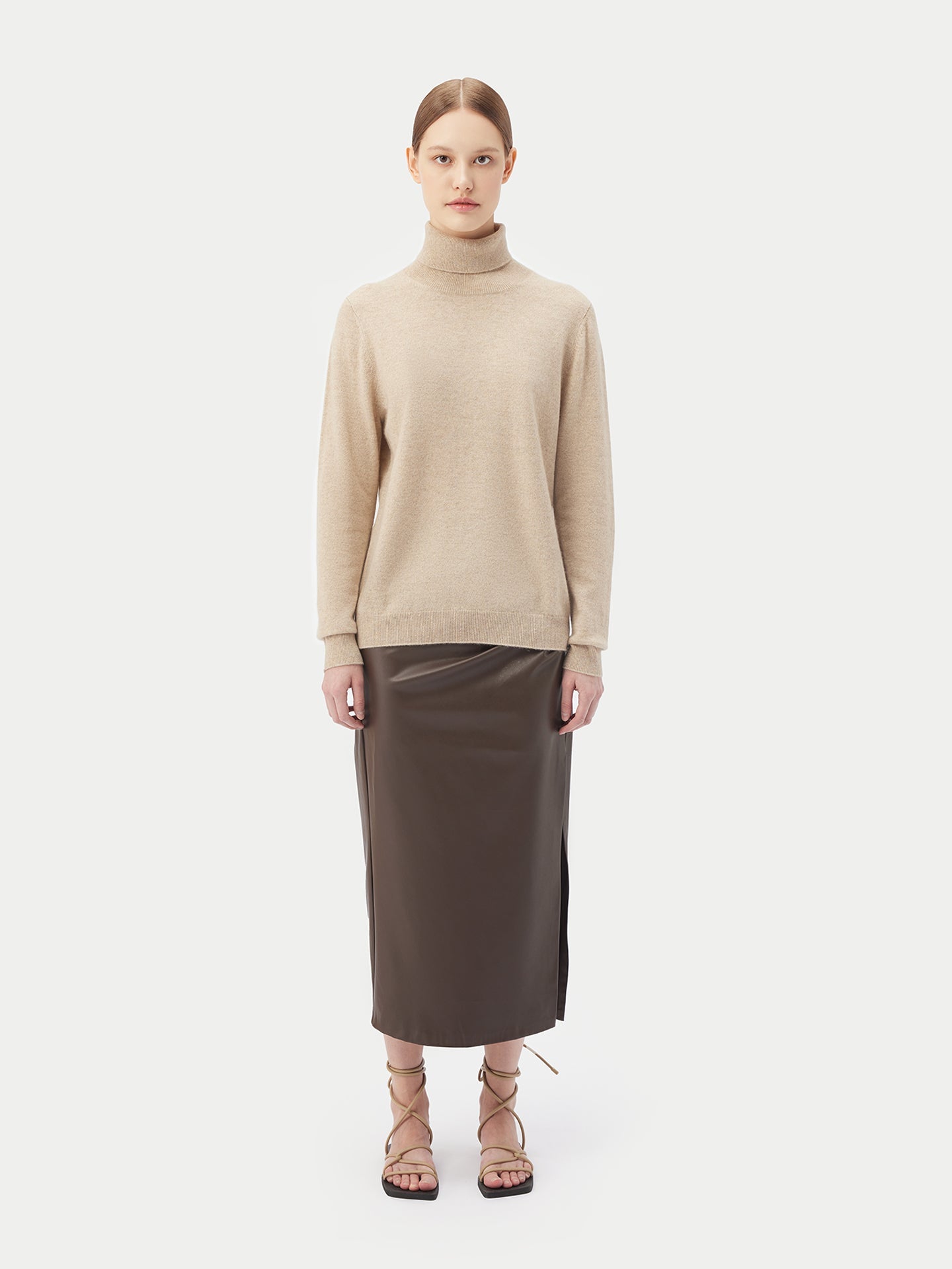 Col roulé femme en cachemire Taupe - Gobi Cashmere 