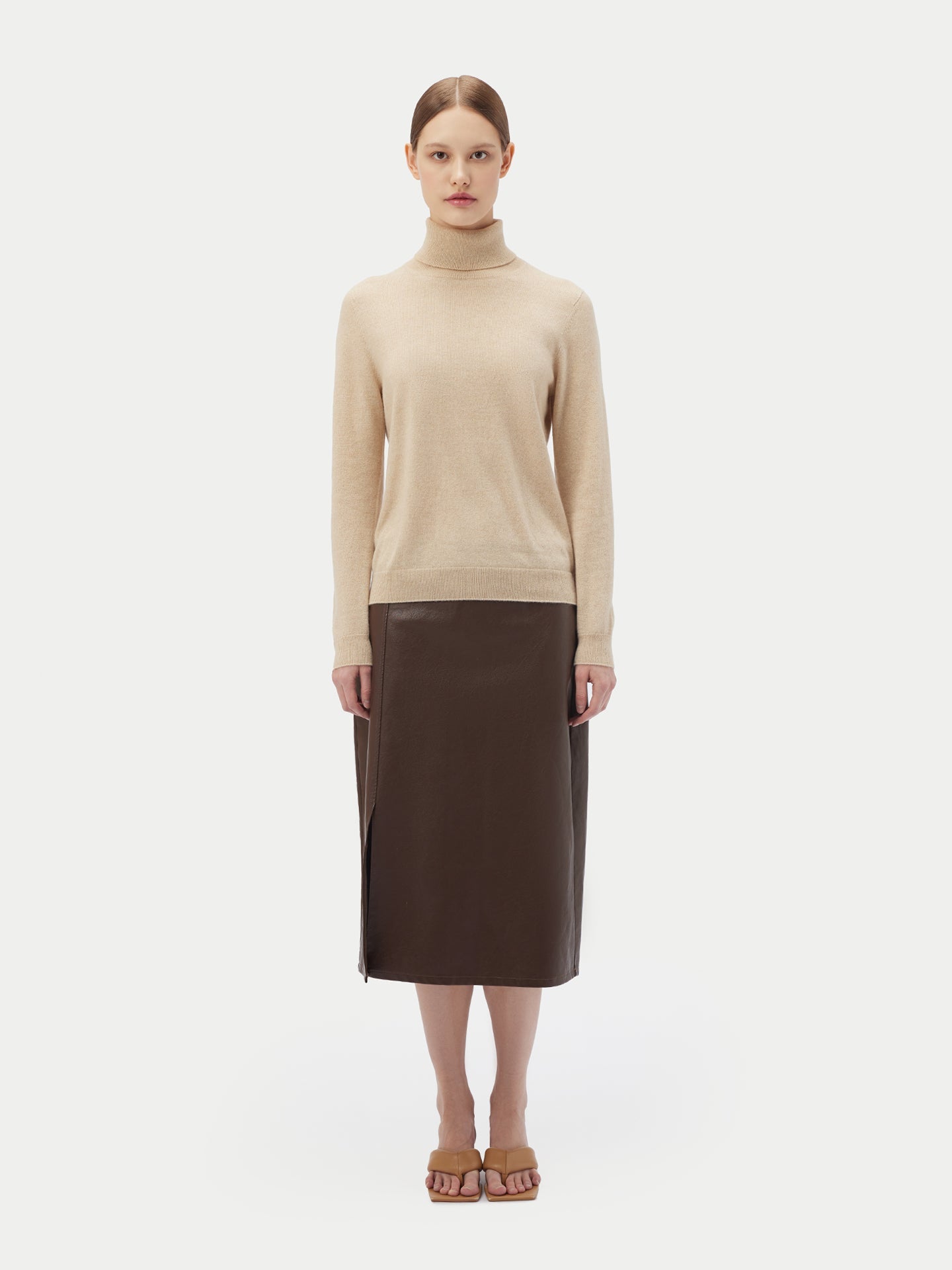 Col roulé femme en cachemire Taupe - Gobi Cashmere 