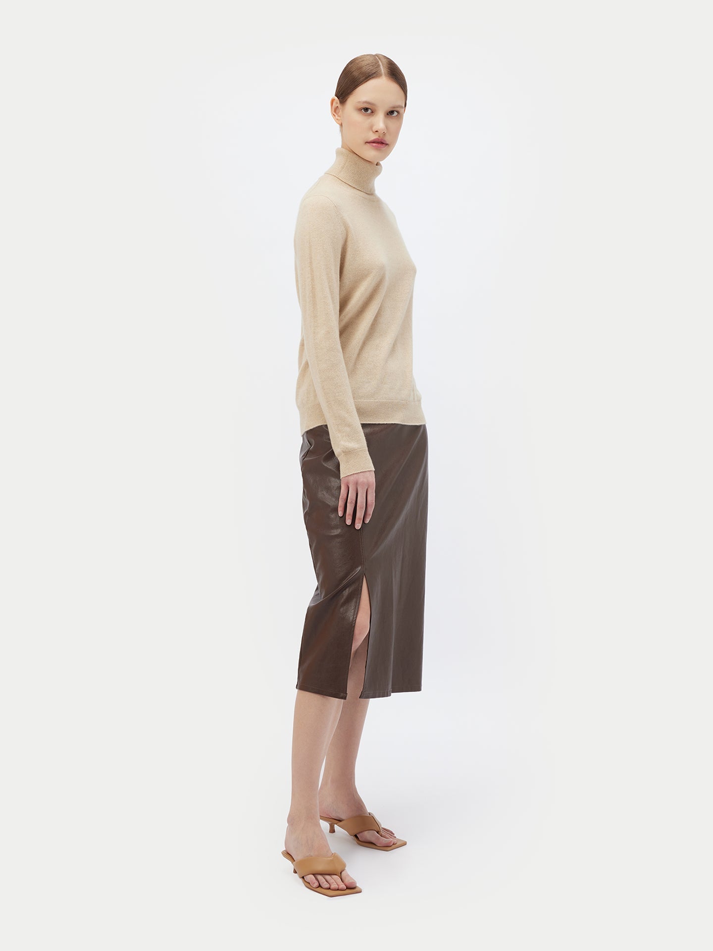 Col roulé femme en cachemire Taupe - Gobi Cashmere 