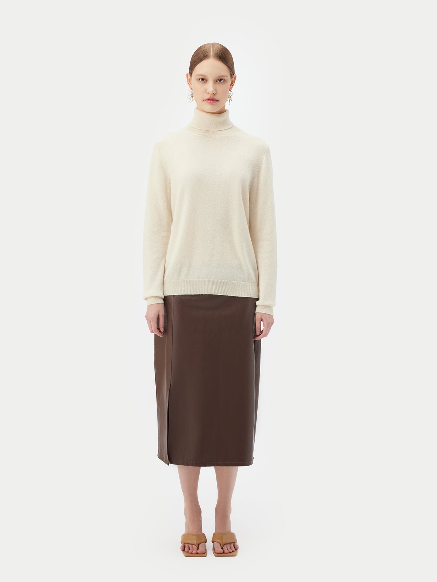 Col roulé femme en cachemire Blanc - Gobi Cashmere 
