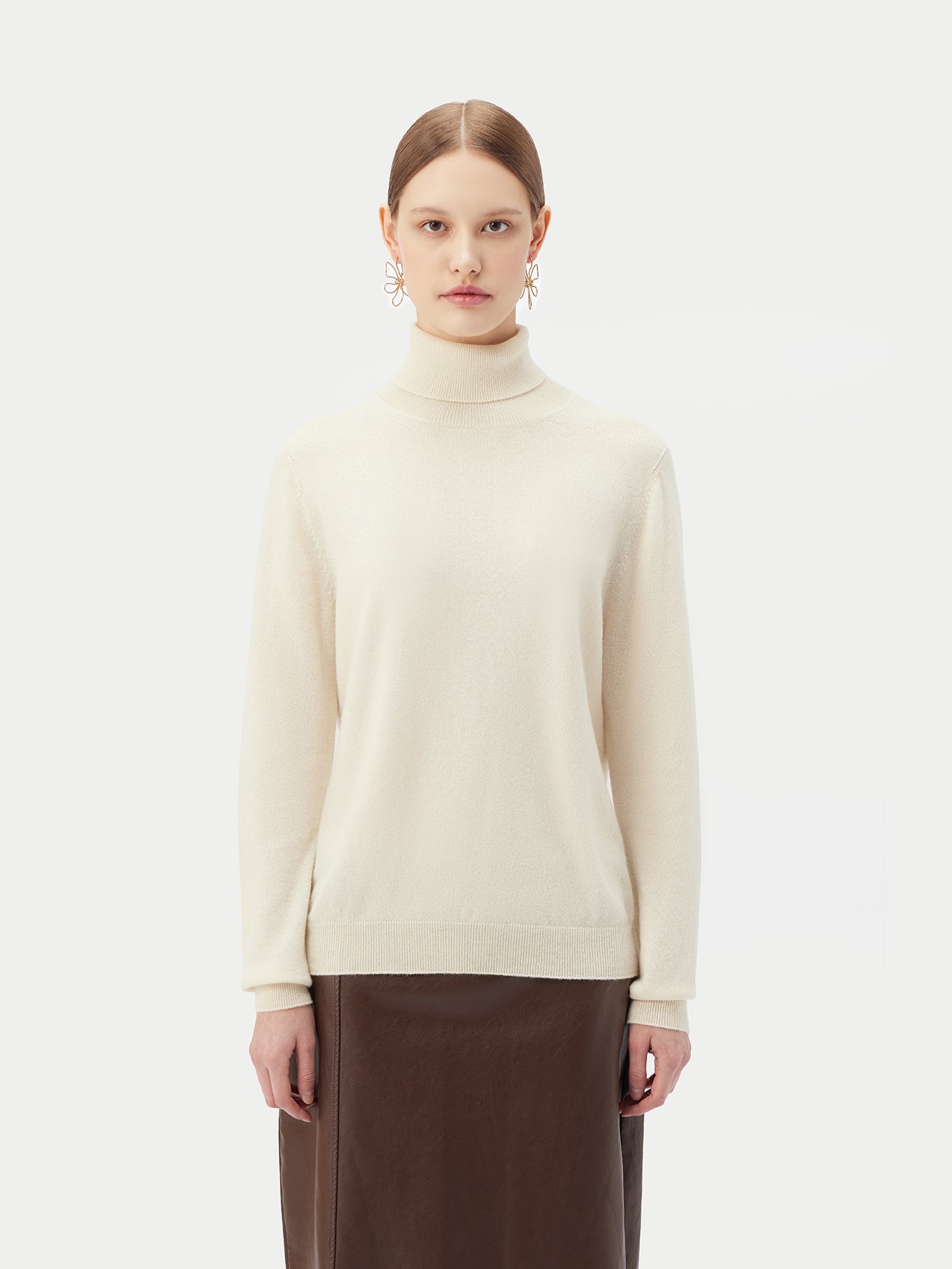 Col roulé femme en cachemire Blanc - Gobi Cashmere 