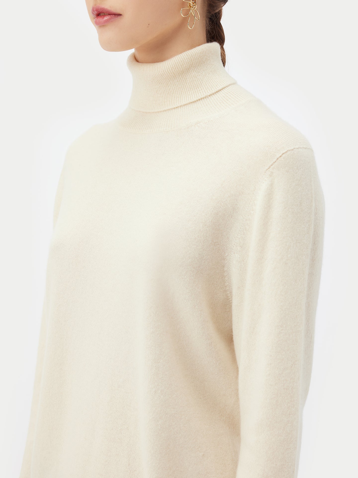 Col roulé femme en cachemire Blanc - Gobi Cashmere 