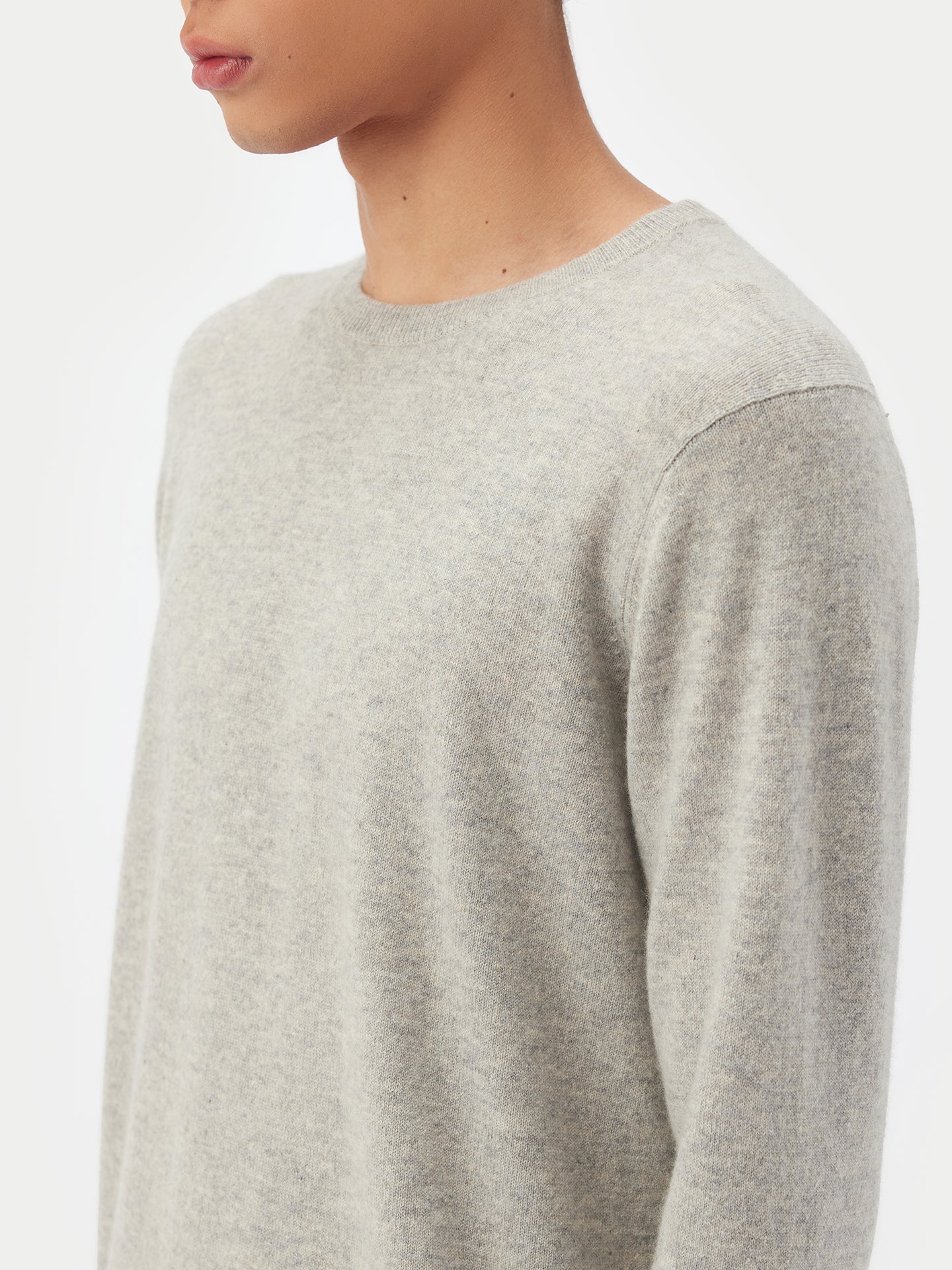 Pull col rond en Cachemire pour hommes Gris - Gobi Cashmere