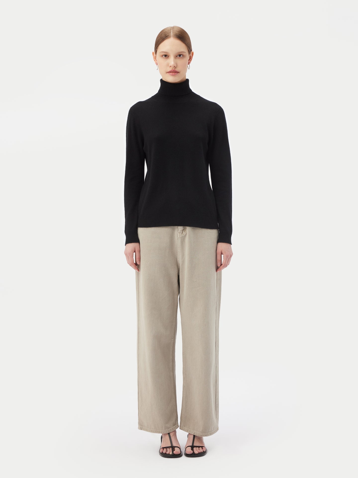 Col roulé femme en cachemire noir - Gobi Cashmere