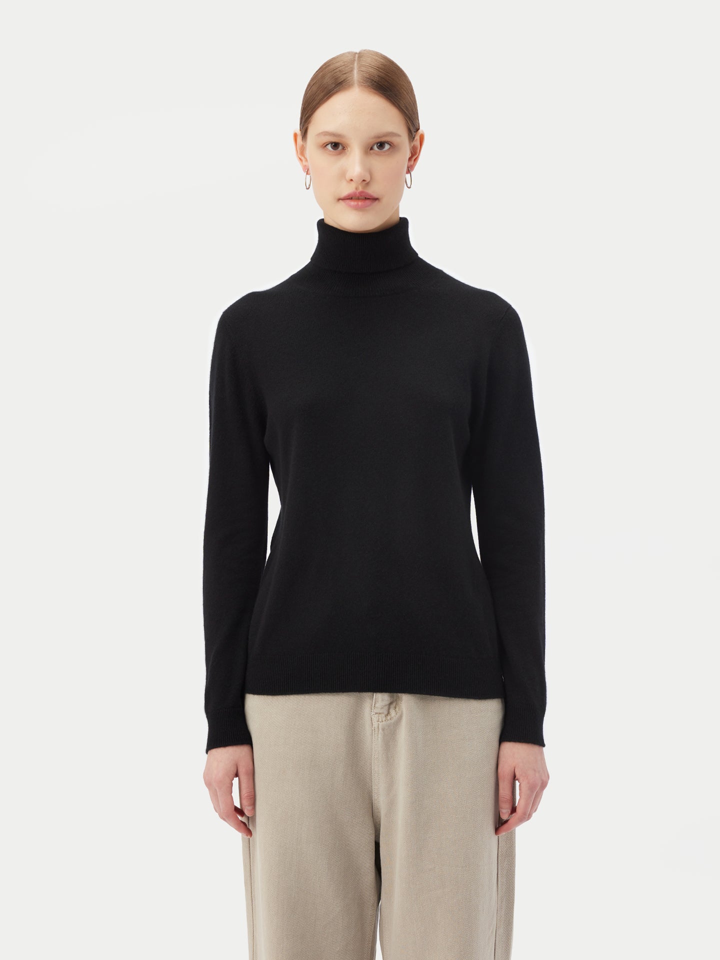 Col roulé femme en cachemire noir - Gobi Cashmere