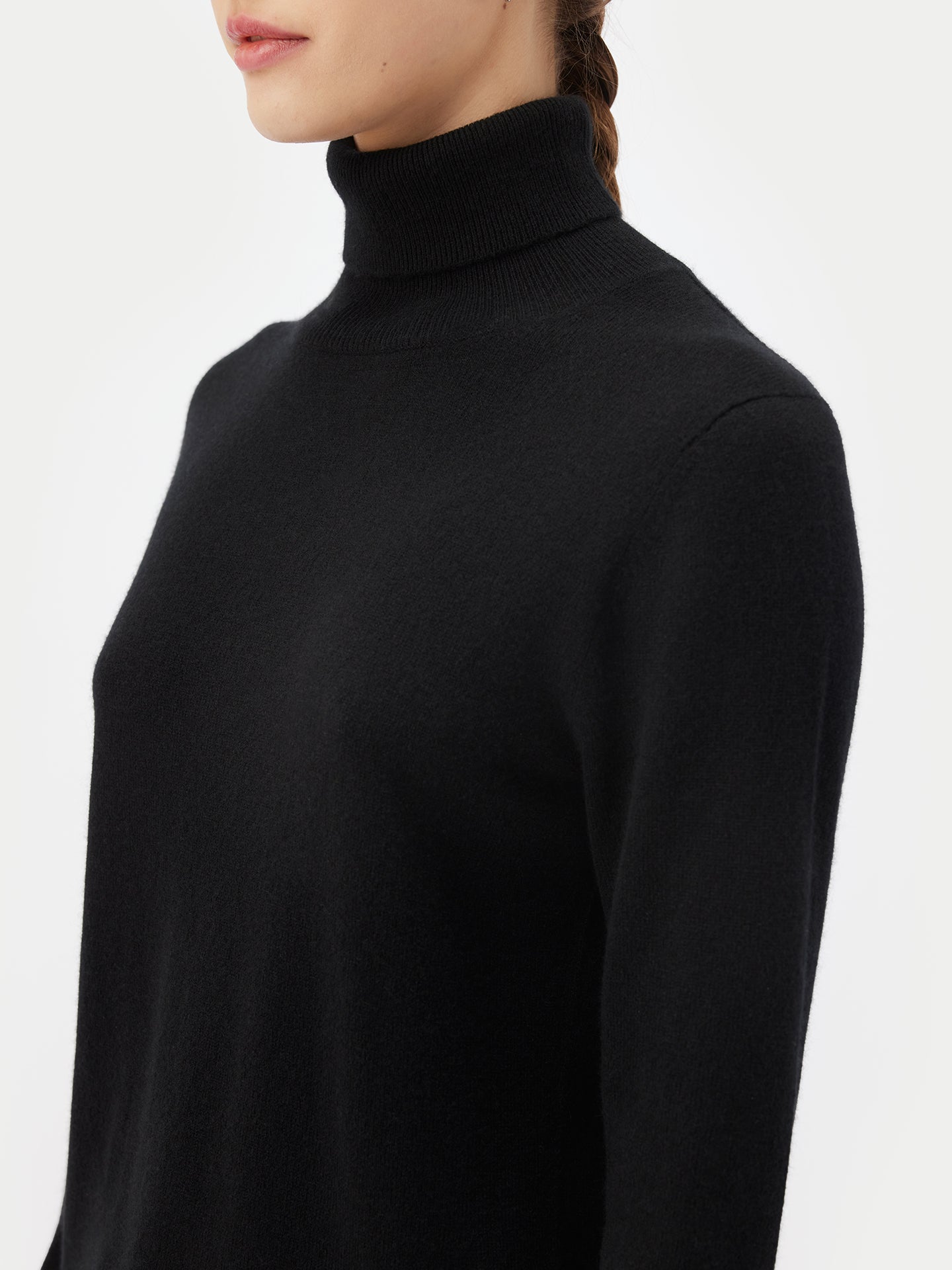 Col roulé femme en cachemire noir - Gobi Cashmere